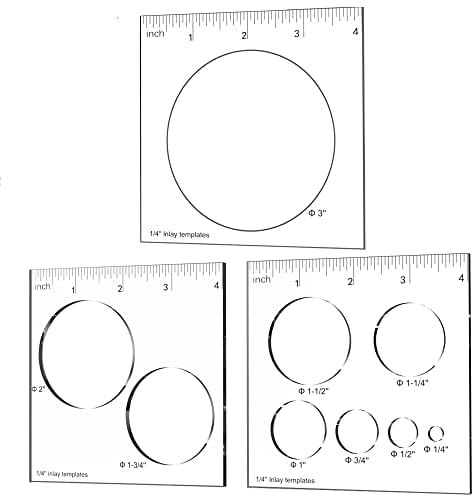 inBovoga 3Pcs Circle Inlay Templates, Router and Decorative Templates for Woodworking, Router Jig Template