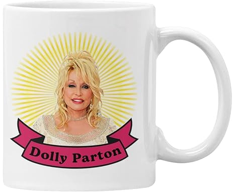 Dolly Parton Mug Country Music Gift, Present for Him Her (White)