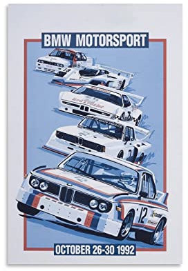 Bmw Motorsport Poster, dekoratives Gemälde, Leinwand, Wandkunst, Wohnzimmer, Poster, Schlafzimmer, 50 x 75 cm