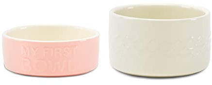 Scruffs My First Icon Puppy Bowl Set - Light Pink/Cream
