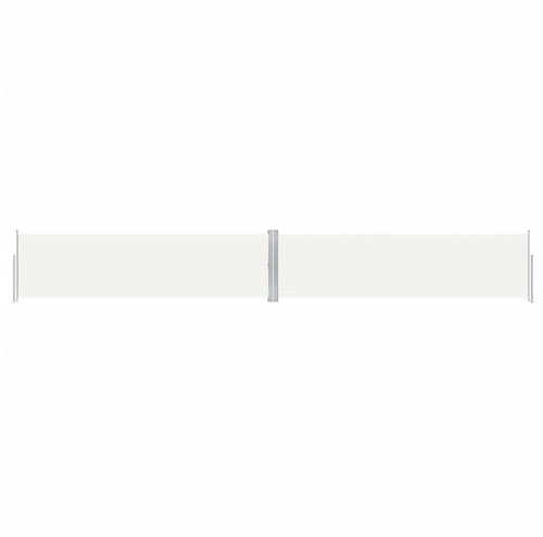 vidaXL Auvent Latéral Rétractable Auvent de Jardin Store Latéral Brise-Vue Protection Solaire Balcon Terrasse Extérieur Crème 140x1000 cm