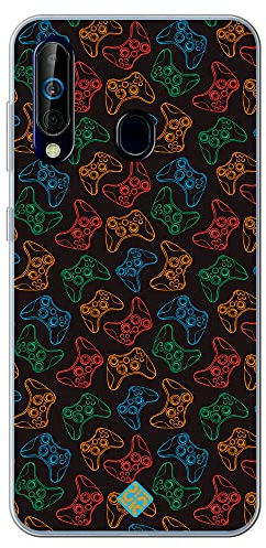 Movilshop Étui pour [Samsung Galaxy A60] Dessin Gamers [ Manettes Xbox ] en silicone souple Transparent Coque Case Cover Gel pour Smartphone.
