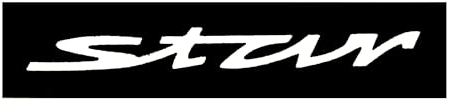Klebefolie, Aufkleber, Sticker Simson Star SR4-2 - negativ Schwarz - für Tank, Kraftstoffbehälter 180 x 40mm
