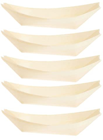 Legno Sushi Vassoio Barca,50 pezzi Sushi Barca Piatto Vassoio Sushi Vassoi di Barca di Legno Piatti Legno Sushi Vassoio Piatto per Spuntino Dessert Caramelle Che Servono 4 Pollici