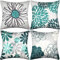 Cheekywares Kissenbezug Grün Deko Kissen Bezüge Sommer Moderne 50x50 Boho Gänseblümchen Kissenhülle Füllung Blumen Lienen Kissenbezüge Dekokissen für Sofa Schlafzimmer Wohnzimmer Couchkissen 4er Set