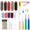 Swpeet 30Pcs Basic Leather Sewing Kit, Leather Working Tools and Supplies, Leather Working Kit with Upholstery Thread Cord, 150D Wax Line, Sewing Awl, Seam Ripper, Tape Measure, Leather Sewing Needles