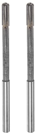 sourcing map 2Stk Spann Reibahlen 5mm H7 C1/K30 Hartmetall Spitze Präzision Gerade Flöten Rund Schaft Drehbank Maschinen Fräser