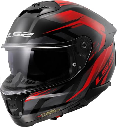 LS2, Integraler Motorradhelm Stream II Fury Gloss Black Red, XXXL