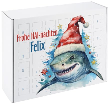Striefchen® Cooler DIY Adventskalender mit witzigem Hai Motiv zum selbst befüllen