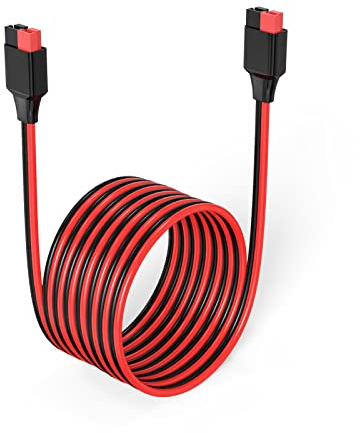 ELFCULB Cable de Extensión Anderson, Cable Anderson de 10AWG, Conector Anderson de 45A para Estación de Energía Portátil, Paneles Solares (15,24m)