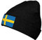 Bandera de Suecia Gorro de Punto Gorra Hombre Mujer Deportes Cálido Moda Clásico Reloj Gorras Negro
