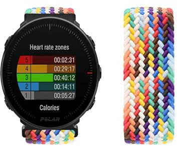LXURY Nylon Armbänder für Polar Vantage M2/ Vantage M Armband Elastisches Geflochtenes Solo Loop Sport Ersatzarmband Kompatibel mit Polar Vantage M2/ Vantage M Uhrenarmband für Damen Herren (M,10)