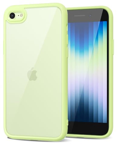 LoeoeL for iPhone SE 2022/2020/ 7/8 Case Clear, Transparent Hybrid SE Phone Case [Hard Plastic & Soft Silicone Bumper] Acrylic Non Yellowing Thin Slim Protective Cover, Mint Green