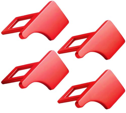 MPQDFG Auto Sicherheitsgurt 4 Stück Clip Auto Sicherheitsgurt Adapter Gurt Alarm Stopper Sicherheitsgurt Schnalle Clip Sicherheitsgurt Clip für Die Meisten PKW und LKW Autoteile (Rot)