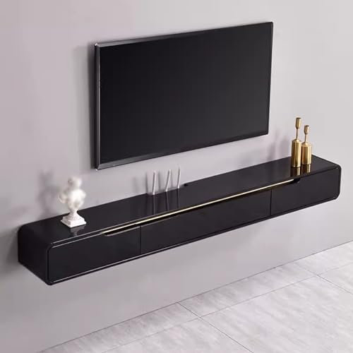 FPIGSHS TV Lowboard Hängend mit 2 Schublade, TV Board 120/160/180/200Cm, Modern TV Schrank mit Kabelmanagement, Wohnzimmer Hängeschrank Multimedia Wandregal (C, 180CM)