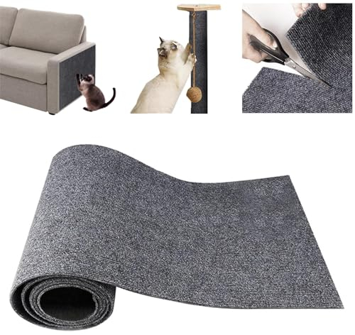 Climbing Cat Scratcher, 30 x 100cm Tapete Autoadhesivo para rascar Gatos, DIY Climbing Cat Scratcher, Alfombra de Pared para Gatos Trepar, Tapete Rascador Sofa Protector