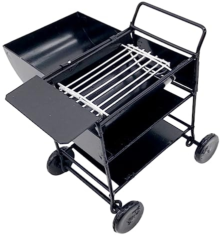 CIYODO Puppenhaus Grill Mini Grill Dekor Grill Modell Für Kleine Häuser Küchengeräte Miniatur Grillständer Küchengrill Miniatur Grillständer Miniaturmöbel Mini Grill
