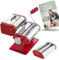bremermann Manual Pasta Machine Stainless Steel / Metal Red with Recipe Book for Spaghetti, Pasta, Ravioli and Lasagna (7 Levels), Pasta Machine, Pasta Maker