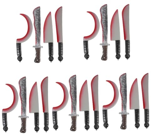 Alasum 20 Pz oggetti di scena per coltelli insanguinati halloween party giocattoli halloween coltelli finti coltello da mannaia insanguinato di Halloween forniture per feste Decorare