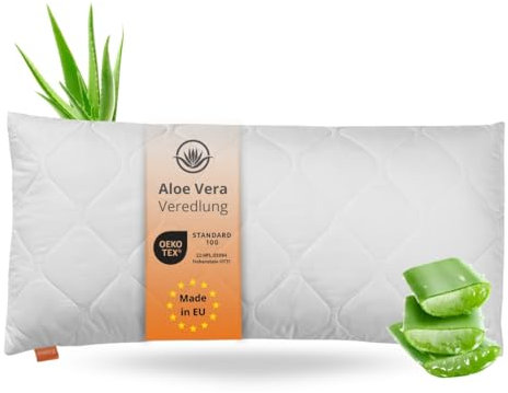 sleepling Aloe Vera Kopfkissen 40 x 80 cm, Hautfreundliches Kissen kühlend, 60 Grad waschbar, Made in EU, Ökotex