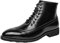 Scarpe in pelle da uomo nere alte – stivaletti da uomo in pelle eleganti moderni stivali in pelle con lacci da uomo, stivali alti con lacci, scarpe Oxford con tacco basso Chelsea, Nero 1, 45 EU