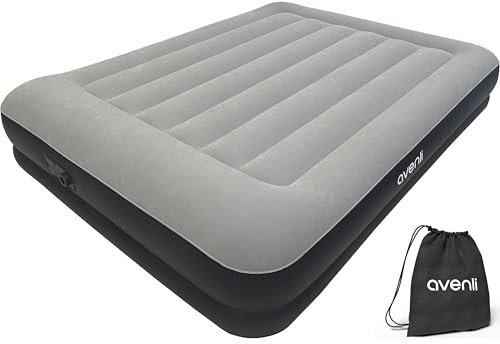 AVENLI Luftbett selbstaufblasend 203 x 152 x 36 cm – Komfortable Luftmatratze mit eingebauter Pumpe – Perfektes Gästebett & Campingbett für 2 Personen – Weich, Stabil & Platzsparend