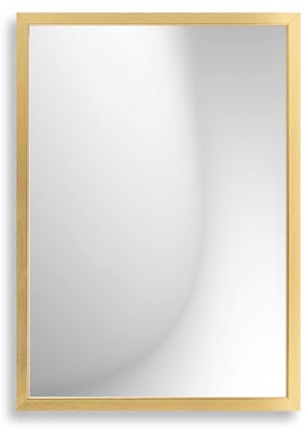 Infantasie Claudia Wandspiegel mit Rahmen nach Maß 30x45 cm, Gold | Echtglas, MDF-Profilleiste 30 mm foliert, HDF-Rückwand, Aufhängung horizontal/vertikal, handgefertigt, für Flur & Garderobe