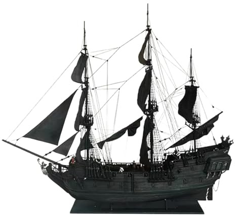 ModiTechX 3D Holzpuzzle, 1/50 Skala hölzerne Black Pearl Piratenschiff Modell-Bausatz, Geschenk für Liebhaber des mittelalterlichen Segelns