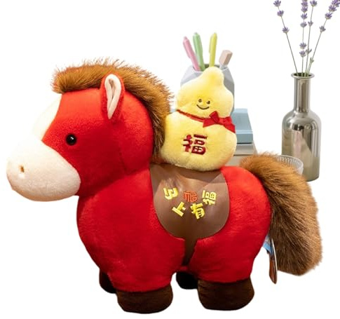 Generisch 2026 Chinesisches Neujahr des Pferdes, Plüschtier, Neujahrs-Sternzeichen-Erfolgs-Plüschtier, 7,87 Zoll Große Chinesische Figurenpuppe, Für, Mädchen, Kinder, Neujahr, Geburtstag
