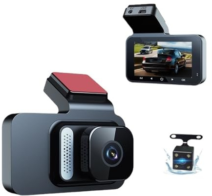 Dashcam per auto, Dashcam Da 3 Pollici HD 1080P Con Doppia Registrazione Anteriore E Posteriore Connettività WiFi Per Smartphone Telecamera Di Retromarcia,per le automobili(Dual recording,64g)