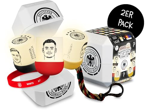 MegaLight EGGY & Friends Blind Box Spiellichter | Deutschland Fanartikel | zufällige Auswahl | 1 aus 16 zum Sammeln | wiederaufladbar | USB-C | DFB Fanartikel | EGGY'S Mystery Lights DFB