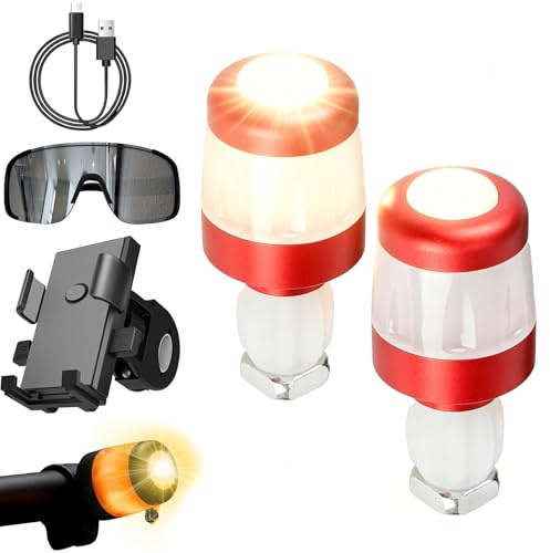 Gienslru Scooter Blinker Nachrüsten, Blinker e Scooter für Xiaomi&Segway Ninebot, Fahrrad Blink-er, e Scooter Blink-er Nachrüsten Set, for für Lenker mit 17,2–22 mm Durchmesser (1 Paar B)