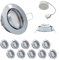 MILI 10er Set Einbauleuchten 5W 3000K 230V 400lm Chrom inkl. austauschbare LED Modul geringe Einbautiefe