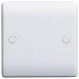 BG Nexus 894 - Slimline 1 Gang Blank Plate White Cover Plate