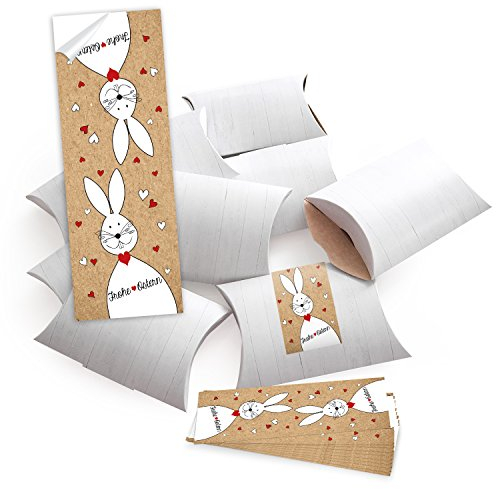 Logbuch-Verlag 10 kleine Frohe Ostern Geschenkboxen Ostergeschenk Verpackung zum Befüllen 14,5 x 10,5 x 3 cm