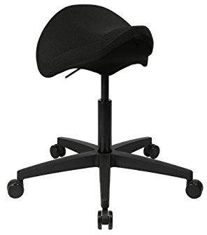 Topstar Sitness Biker Ball, ergonomischer Sitzhocker, Drehhocker, Sattelsitz, Stoff, Schwarz