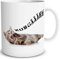 TRIOSK Tasse Morgen Katze lustig mit Spruch Morgääähn Katzenmotiv Geschenk für Katzenliebhaber Arbeit Büro Frauen Freundin Kollegin, Keramik 300ml