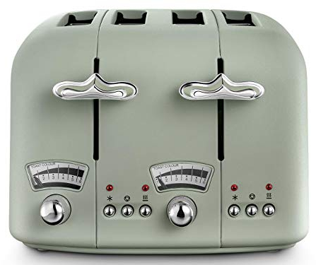De'Longhi Argento Flora CT04.GR 4 Slice Toaster - Peppermint Green