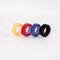 Hicab 4x 1m Klettbandrolle doppelseitig (Flausch & Haken), schwarz/bunt. 16 mm breites Klettband, sehr weiches Flauschband, zuschneidbar.