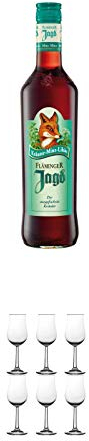 Fläminger Jagd MINZE 0,7 Liter + Nosing Gläser Kelchglas Bugatti mit Eichstrich 2cl und 4cl 6er Karton