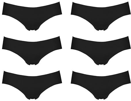 Cotonella 6 Paia di Culotte Panty Vita Bassa in Microfibra Senza Cuciture, Linea Invisibile. Articolo 8142 Nero Taglia 2