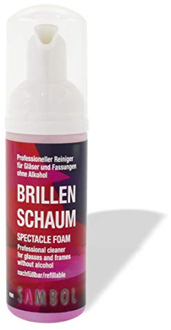 Sambol Brillenreiniger 50 ml Reinigungsschaum ohne Alkohol streifenfrei zur schonenden und professionellen Reinigung von Brillen, Displays, Monitoren und Visieren