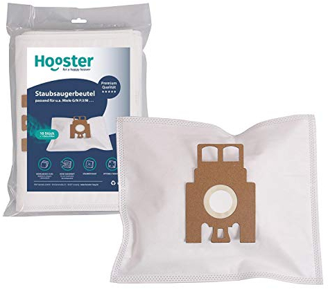 Hooster - 10 sacchetti per aspirapolvere Miele S 6240 / S6240 / S.6240 / Ecoline/Eco Line 1200W / Lavagrau/con filtro aggiuntivo in tessuto non tessuto