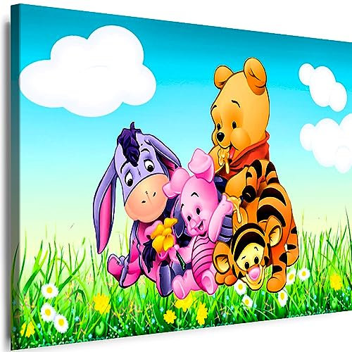Myartstyle - Bilder Film Cartoons Tiere Kinder Puuh 60 x 40 cm LeinWandBilder Xxl - 1 Teilige WandBilder Art 3D Modern Kunstdrucke w-a-2042-55