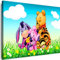 Myartstyle - Bilder Film Cartoons Tiere Kinder Puuh 60 x 40 cm LeinWandBilder Xxl - 1 Teilige WandBilder Art 3D Modern Kunstdrucke w-a-2042-55