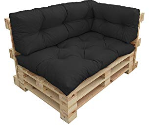 chilly pilley Palettenkissen Wasserdicht Palettenauflage Palettenpolster Palettenmöbel Gartenkissen Wasserfest Wasserabweisend viele Größen und Farben (Set 3 er. Schwarz)
