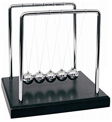GOODS+GADGETS Péndulo de Newton para relajación, juego de bolas, para oficina clásico de los años 70 y 80 (péndula