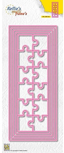 Nellie's Choice MFD145 Stanzschablone Puzzle-Cutting Die-Multi Frame Dies 5 Stück-8,5 x 20,5 cm-Stanzform-für Karten Basteln-Bastel Scrapbooking-Scrapbook Zubehör, Rosa, 85x205mm
