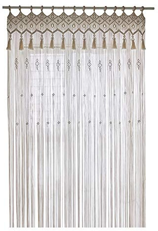 Oriental riverkit Tapisserie Murale en Macramé Boho, Rideau en Macramé pour Fenêtre De Porte, Coton Tissé à La Main Rideau à Suspendre Toile De Fond De Mariage (160 * 280cm)