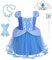 Lito Angels Prinzessin Cinderella Kleid mit Zubehör für Baby Mädchen, Aschenputtel Kostüm Party Verkleidung Geburtstagskleid, Größe 12-18 Monate 86